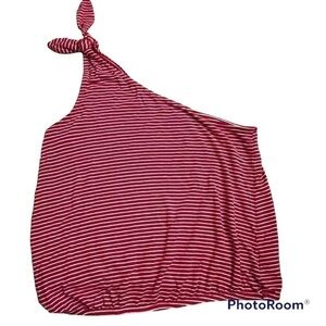 AMERICAN Eagle Outfitters Soft & Sexy tank red white striped one shoulder crop S